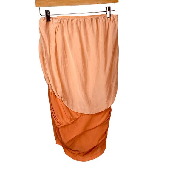 BA&SH Peach & Coral 100% Silk Strapless Mini Dress -  Size 1 - Picture 1 of 6